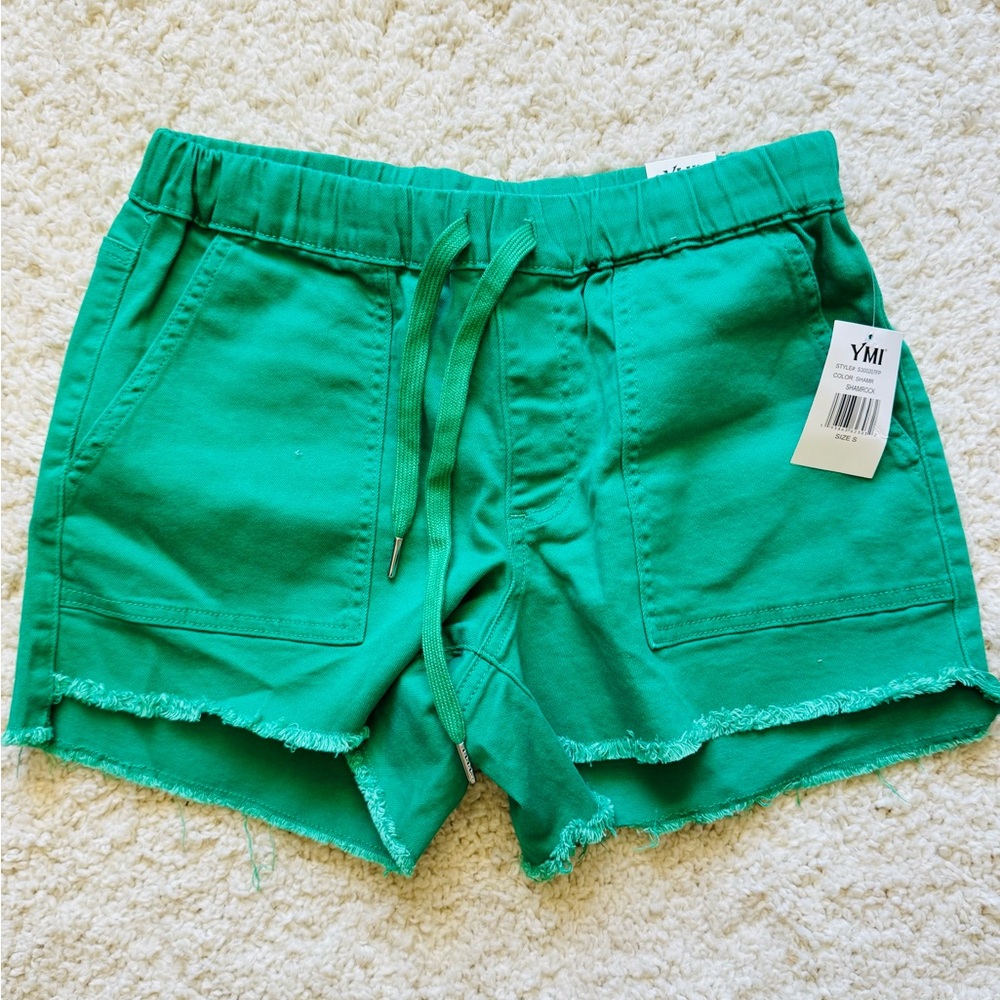 NWT YMI Green High Waist Shorts with Elastic Waistband size small